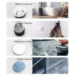 5-in-1 Multifunctional Electric Cleaning Brush Wireless Rotating Mop Up to 180 mins Cleaning for Kitchen Bathroom