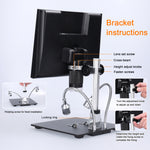 LinkMejor 10 Inch Digital Microscope  4X Zoom 1080P LCD Display Magnifier Soldering Microscope with LED