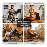 LinkMejor FREEDOM-X PRO Fabric Waterproof Multi-Posture Cross-Legged Chair with Armrest Transparent Skate Wheels