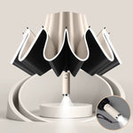 Automatic Folding Reverse Sun Umbrella Upgraded Windproof Design with Reflective Strip LED Light Convenient Handle Rainproof
