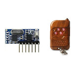 LinkMejor RF 433mhz Transmitter 4 Button Remote Control + Receiver Module Fixed EV1527 Decoding 4CH Output with Learning DIY Kit