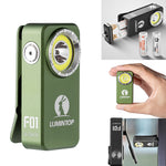 Lumintop F01 1200LM Mini Triple-Beam EDC Clip Flashlight Combo Spot+ Flood with Replaceable 2*10300 Battery IPX8 Waterproof USB-C Rechargeable Pocket Light for Camping Emergency Use