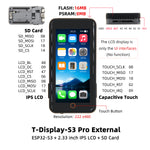 LinkMejor T-Display-S3 Pro ESP32-S3 Development Board 2.33 Inch Touch Screen WiFi bluetooth BLE 5 0 IoT Camera Module Microphone SD Card ArduinoCompatible