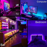 Elfeland RGB Bluetooth LED Light Strip Smart Atmosphere Light Indoor 24V EU Plug With 44-Key Remote Control for TV Wall Computer Room Bedroom
