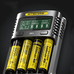 LinkMejor UMS4 USB Battery Charger LCD Screen Smart Charging For 26650 18650 21700 UMS2 16340 18350