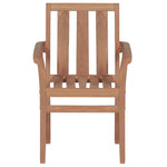 Garden Chairs 2 pcs with Black Cushions Solid Teak Wood
