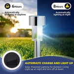 Elfeland 10PCS LED Solar Lawn Path Light Stainless Steel Waterproof Garden Landscape Lamp for Home Street Decoration