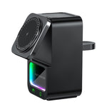 DH19 5-in-1 15W Wireless Magnetic Charger Come with bluetooth Speaker Night Light Function Fast Wireless Charging Station for Smart Phone for iPhone 17 17Pro 16 15 14 Pro Max for Huawei Pura 80 Ultra for XIAOMi for Apple Watch for Airpods