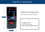 GLM150 C Laser Rangefinder 150 Meter Range Bluetooth Enabled Measuring Master APP IP54 2.8" IPS Screen with Zoom Function