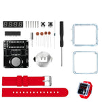 T15 DIY LED Digital Watch Kit Transparent Case Silicone Strap Microcontroller Clear Display Accessories for Soldering Practice