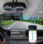 Sunitec Car Bluetooth Speakerphone Dual 3W Speaker for Safe Driving Support Siri Google Assistant Voice Calls/Motion Auto ON Off Sun Visor Car Bluetooth