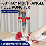 LinkMejor Bigger version Precision Woodworking Multi-Angle Drill Guide Hole Punch Locator Adjustable Drilling Height Hole Opener for DIY Bench Furniture Position Hand Tools