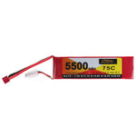 LinkMejor Power 7.4V 5500mAh 75C 2S LiPo Battery T Deans Plug for RC Car