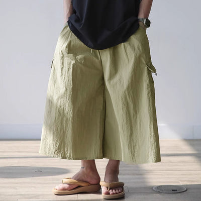 LinkMejor Men Casual Wide Leg Pants Lightweight Solid Color Loose Fit Straight Wide-leg Trousers for Men, Plus Size S-5XL