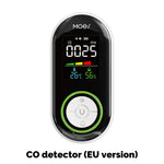 LinkMejor 5-in-1 Plug-in Multi-Gas & Smoke CO Detector with Temp/Humidity Sensor Built-in Audible & Visual Alarm Digital Display for Home Security Plug and Play