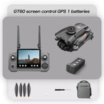 LinkMejor GT60 GPS 5G WiFi FPV with 4.3inch LCD Screen Controller 720P HD Dual Camera Servo Gimbal 360° Obstacle Avoidance One-Key Airdrop Brushless 245g Foldable RC Drone Quadcopter RTF