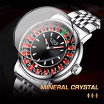 LinkMejor Stylish Dial Design Men's Quartz Watch Waterproof Luminous Business Casual Wristwatch