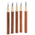 LinkMejor MG0-000-0073F Model Carving Knife High Carbon Steel Blades Brass Beech Wood Handle Precision Craftsmanship Art Tool