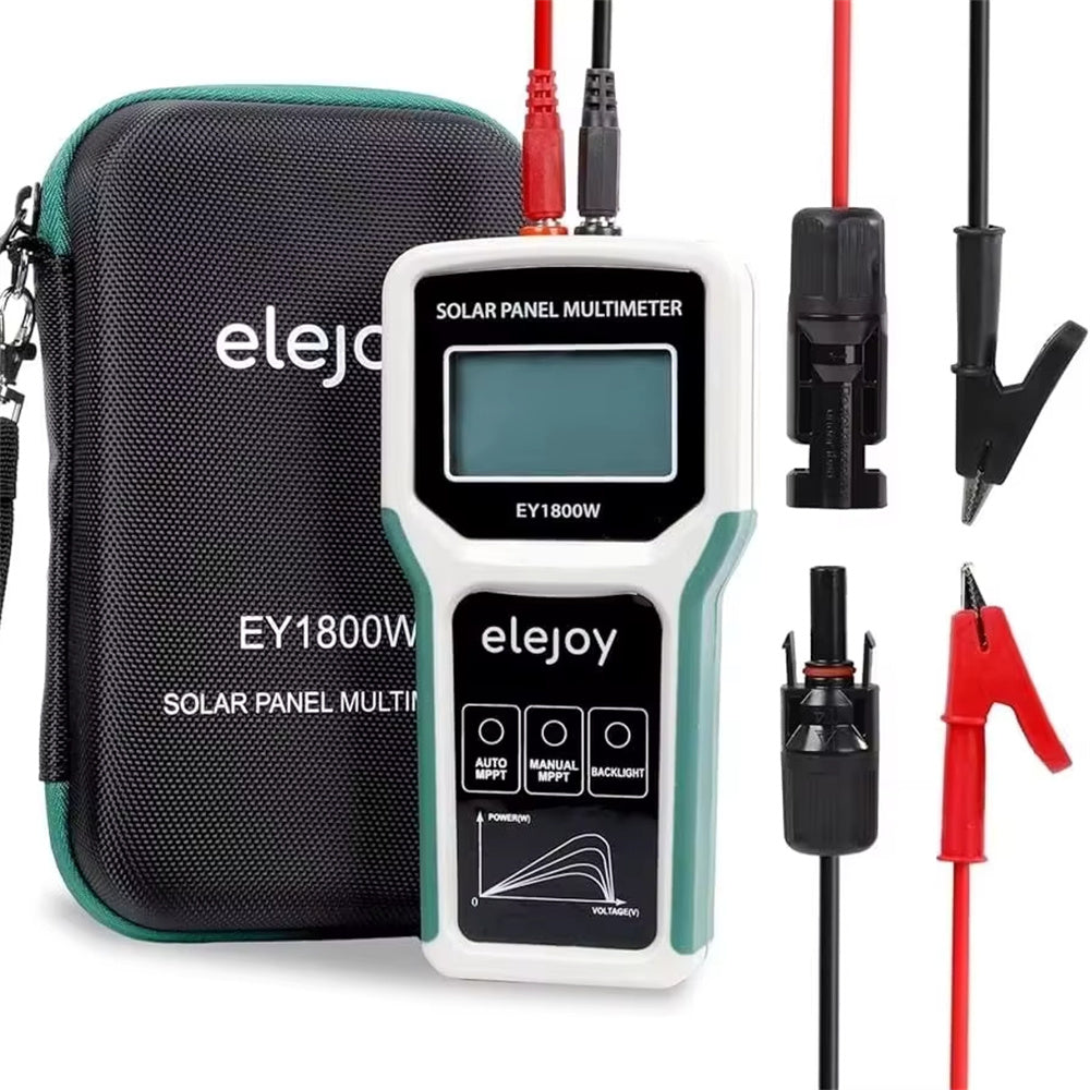 EY-1800W Solar Panel Tester Solar MPPT Meter Multimeter 5-1800W Power Range 20-120V Voltage 0-60A Current LCD Display Safe Multi-Protection Portable Design