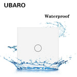LinkMejor 1 Gang 86 Type Smart Wall Touch Switch Tempered Glass Panel Single Live Wire Waterproof Heat Resistant LED Indicator