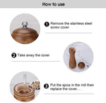 Classic Manual Salt Mill Wooden Pepper Grinder Set Salt Grinder Refillable Pepper Mill Pepper Grinder for Kitchen