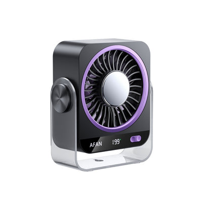 Tevorex K818 Portable Desktop Fan 5 Gears Wind 360° Circulation Adjustable Ultra Quiet Operation Long Battery Rechargeable Ice Cooling Fan with Digital for Home Office