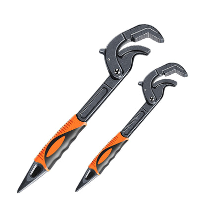 Adjustable Ratchet Wrench High Carbon Steel Multi Functional Self Locking Dual Sided Teeth Design Repair Tool Anti Corrosion Comfortable TPR Handle Large Small Sizes Versatile Wrench