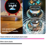 LinkMejor AICK1 Smart AI Alarm Clock 2.8 Inch Screen AI Voice Assistant Multi-Language Support Pomodoro Timer Colorful Ambient Light Fun MushroomHead Design