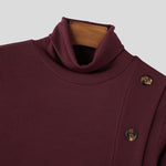 LinkMejor Mens Solid Color Textured Pullover Long Sleeve Sweater Fashion Slim Fit High-collar Sweater for Male S 5XL