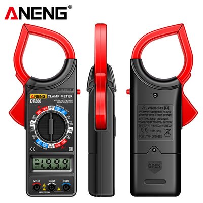 LinkMejor DT266 Digital Clamp Meter, High-precision 1000A AC Current Voltage and Resistance Measurement Tool with Non-contact Large Jaw Design and LCD Display