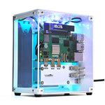 LinkMejor Raspberry Pi 5 Case Protective Kit with Cooling Fan Chassis RGB Color Light 0.96 Screen Dispaly DIY Electronic Shell Host PCIe