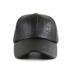 Collrown Fashion Baseball Cap Outdoor Men's Adjustable PU Leather Hat Letters Embossed Casual Hats Women Unisex Sport Sun Visor Hat