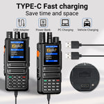 LinkMejor GP-889 Dual Mode Walkie Talkie Zello 4G Radio UHF 400-470MHz WiFi Bluetooth Type-C Long Range Dual PTT Buttons Ham Two Way Radio