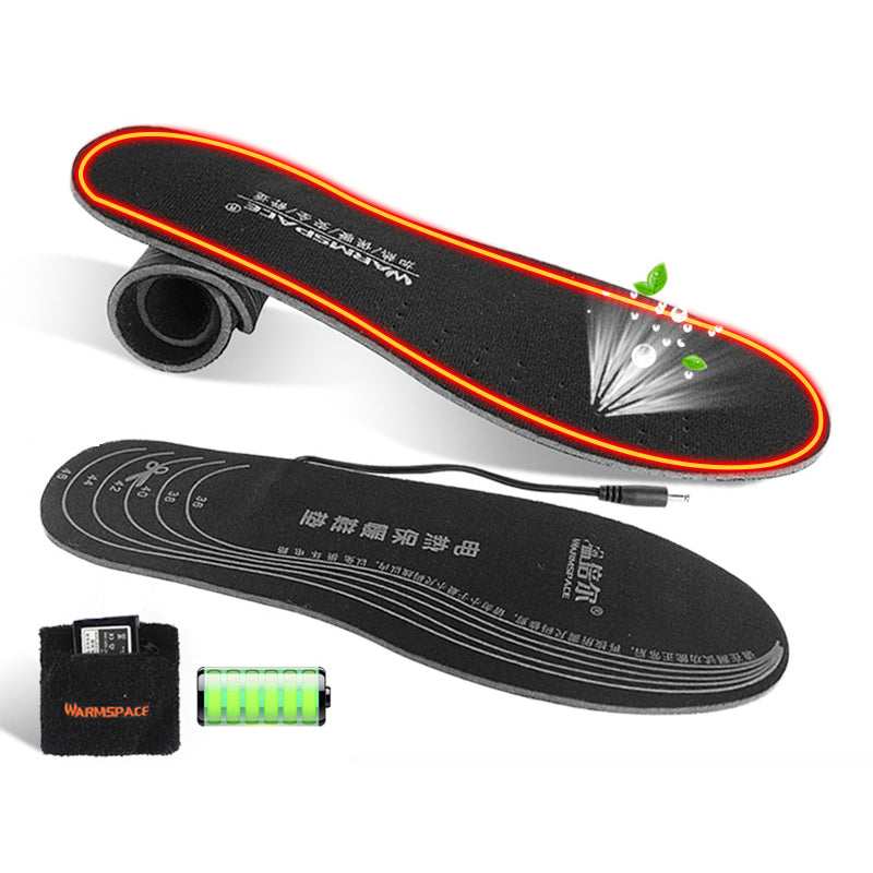 LinkMejor Batteries Heated Shoe Insoles Feet Warm Sock Pad Mat Electrically Heating Insoles Washable Warm Thermal Insoles Unisex