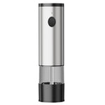 Comfook Electric Pepper Grinder Stainless Steel USB Rechargeable Adjustable Coarseness Ceramic Burr Mill Automatic Salt Mill Kitchen Gadget