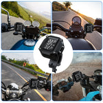 Solar Charging TPMS Motorcycle Tire Pressure System Tyre Temperature Alarm LED Display IP67 Waterproof