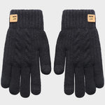 LinkMejor Touch Screen Double-Layer Thick Velvet Thermal Winter Gloves for Men Women Coldproof Warm Knitted Gloves for Outdoor Sports Skiing Cycling