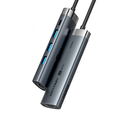 LinkMejor 5 in 1 USB-C Docking Station 4K@60Hz HD HUB with USB3.0 PD 100W Multiport USB Hub Adapter