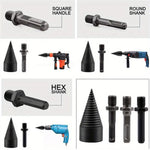 4PCS 32mm Black With Replaceable Handle Firewood Drill Bit Hand Electric Drill Electric Hammer Machine With Round Handle Square Handle Electric Tools For Broken Wood