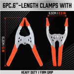 6PCS 6-Inch Spring Clamps Heavy Duty Spring Metal Spring Clamps Clips 2.5-Inch Jaw Opening for Woodworking Carpentry Home Decoration Industrial Production