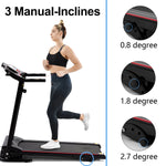 [USA Direct] Bominfit JK1609A Folding Treadmill 2.5HP Motor 12km/h Max Speed 120kg Weight Capacity 14 inch Running Belt bluetooth Music LED Display Installation-free Fitness for Home Gym Workouts