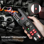 LinkMejor U6 Digital Clamp Fork Multimeter AC/DC Voltage Current Tester with Infrared Temperature Measurement & Safety Features