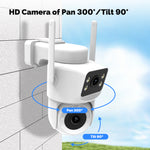 LinkMejor WiFi Tuya IP Camera 8MP HD Dual Lens Smart Security Camera 300 Pan 90 Tilt Color Night Vision Motion Alerts Waterproof Two-Way Audio Wireless Surveillance