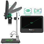 AD210 10" Digital Microscope 5X-260X Magnification Adjustable LCD for PCB/SMD 1080P Soldering Microscopio