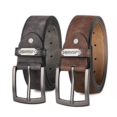 120-130cm Vintage Casual PU Leather Belt for Men Women Classic Alloy Pin Buckle Waist Strap for Daily Pants