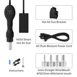 LinkMejor H550 Heat Gun 550W Adjustable Temperature 100C-450℃ 20-Speed OLED Display Rapid Cooling System High Precision Soldering Tool Electric Hot Air Gun
