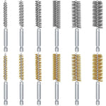 Stainless Steel Twisted Wire Cleaning Brush Drill Attachment Hex Shank 6 Sizes Rust Removal Metal Surface Cleaning Tool