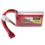 LinkMejor 7.4V 1800mAh 100C 2S LiPo Battery T Deans Plug for RC Car