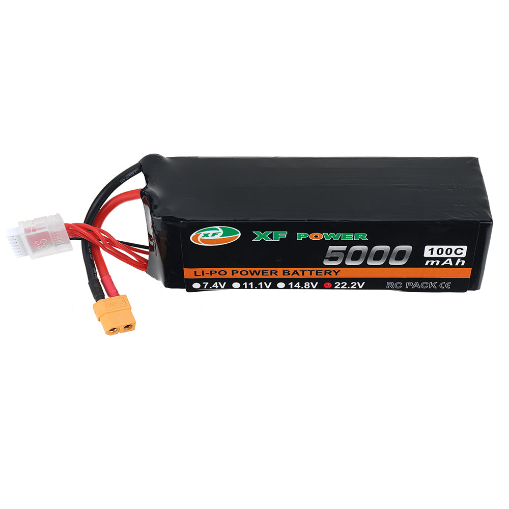 LinkMejor 22.2V 5000mAh 100C 6S LiPo Battery XT60 Plug with T Deans Plug for RC Drone