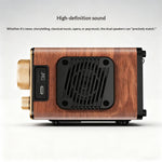 HanRongDa HRD-802S Multi-Band Radio bluetooth Speaker Dual Tuning Wooden Radio Support TF Card Playback Dual Drivers FM AM Stereo Receiver